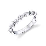 Pear Shaped East To West Wedding Band - 0.75 CT