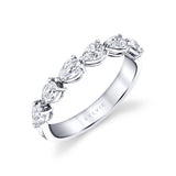 Pear Shaped East To West Wedding Band - 1.0 CT