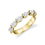 Pear Shaped East To West Wedding Band - 1.25 CT