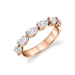 Pear Shaped East To West Wedding Band - 1.25 CT