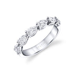 Pear Shaped East To West Wedding Band - 1.25 CT