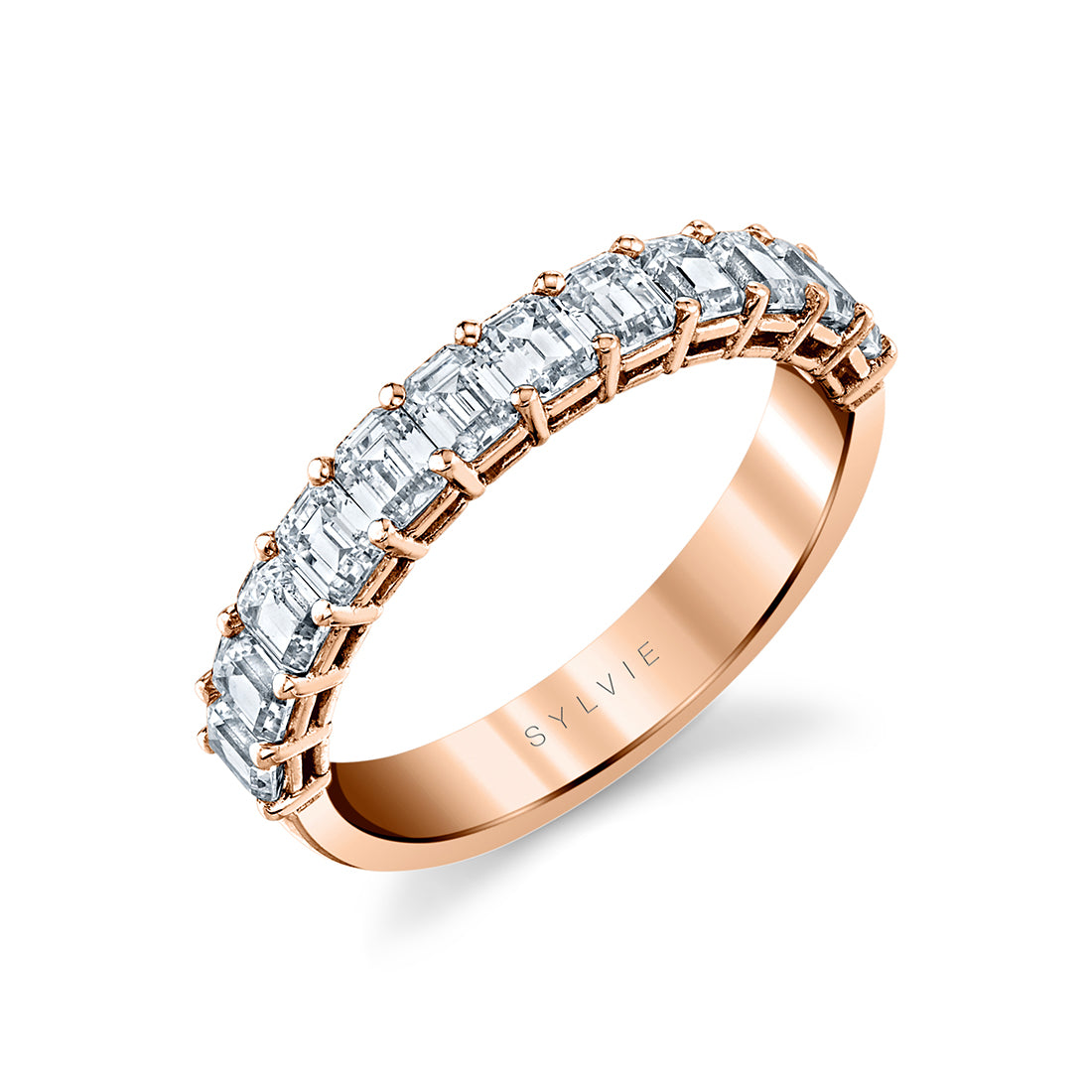 Emerald Shaped Wedding Band - 1.20 CT