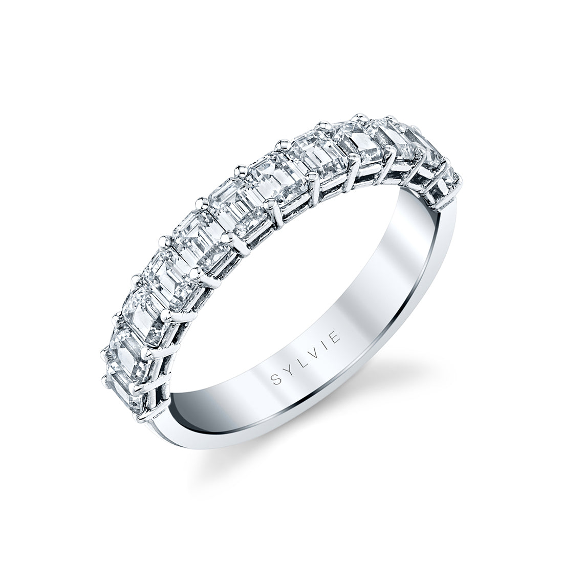 Emerald Shaped Wedding Band - 1.20 CT
