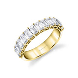 Emerald Shaped Wedding Band - 2.20 CT