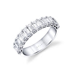 Emerald Shaped Wedding Band - 2.20 CT