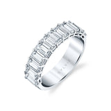 Emerald Shaped Wedding Band - 3.0 CT