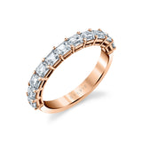 Emerald Shaped East To West Wedding Band - 1.16 CT
