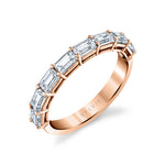 Emerald Shaped East To West Wedding Band - 1.45 CT