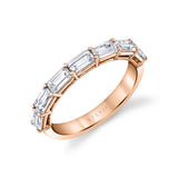 Emerald Shaped East To West Wedding Band - 1.75 CT