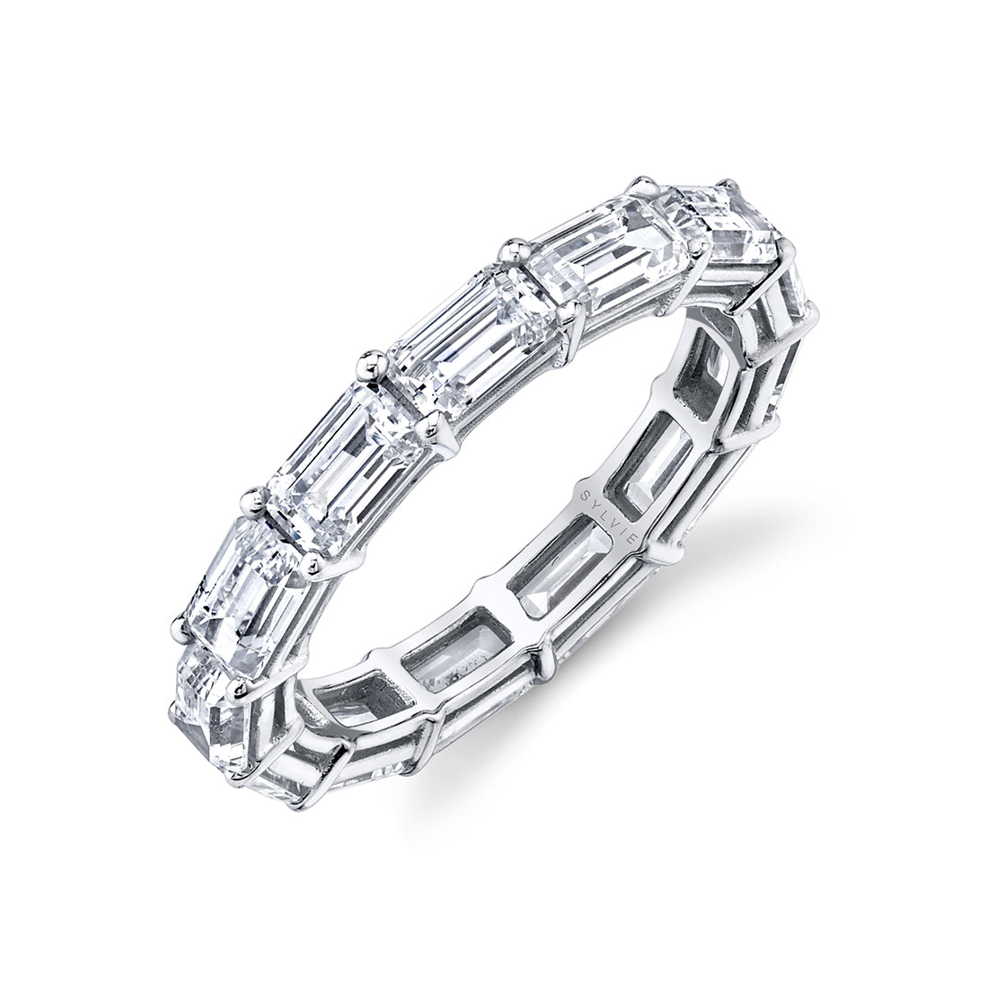 Emerald Shaped East To West Diamond Eternity Band