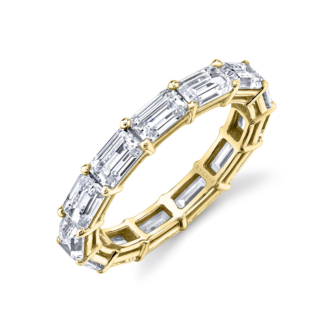 Emerald Shaped East To West Diamond Eternity Band