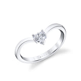 Wide Curved Diamond Wedding Band