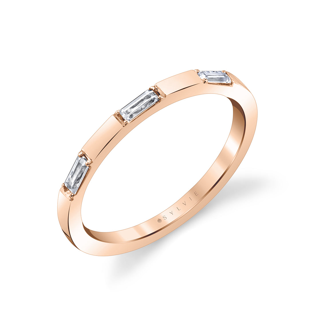 Modern Baguette Wedding Band
