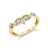 Curved Diamond Wedding Band