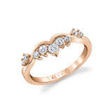 Curved Diamond Wedding Band