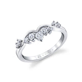 Curved Diamond Wedding Band