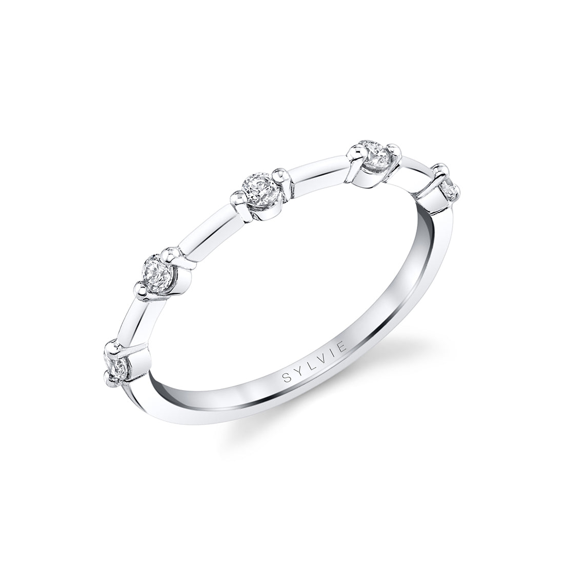 Classic Spaced Diamond Wedding Ring - Eniko