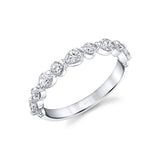 Alternating Pear and Round Cut Wedding Band