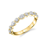 Alternating Pear and Round Cut Wedding Band