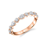 Alternating Pear and Round Cut Wedding Band