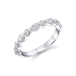 Alternating Pear and Round Cut Wedding Band
