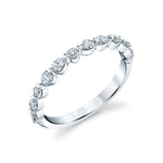 Alternating Pear and Round Cut Wedding Band