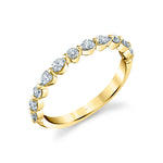 Alternating Pear and Round Cut Wedding Band