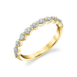 Alternating Pear and Round Cut Wedding Band