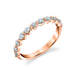 Alternating Pear and Round Cut Wedding Band