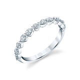 Alternating Pear and Round Cut Wedding Band