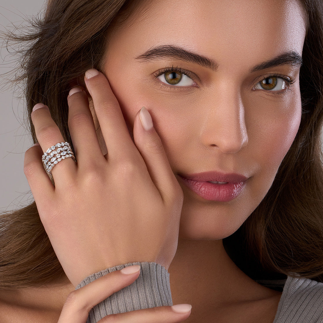 Angled Marquis Cut Diamond Wedding Band