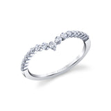 Round Diamond Curved Wedding Band