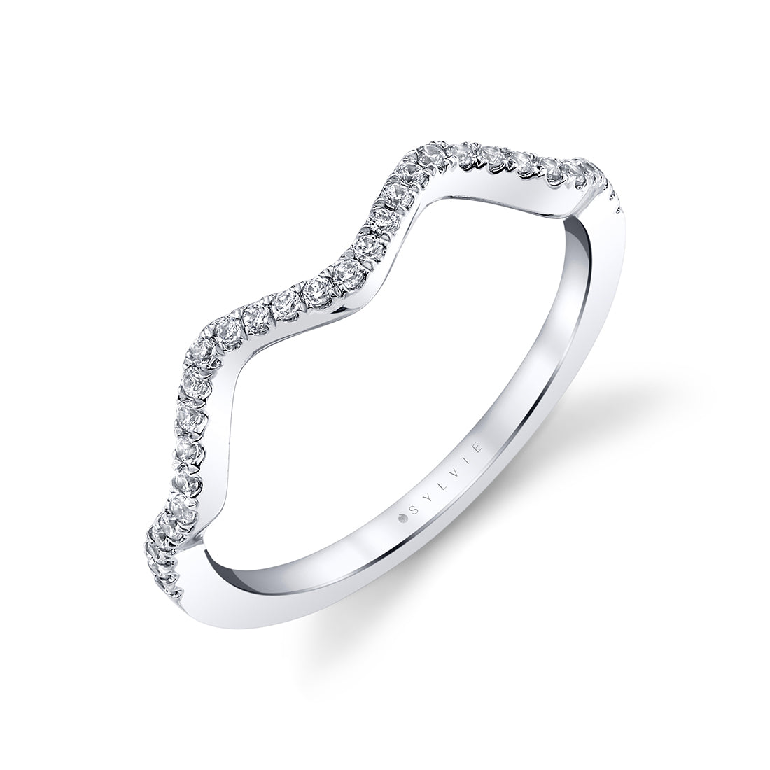 Unique Curved Diamond Wedding Band