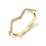 Unique Curved Diamond Wedding Band