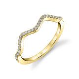 Unique Curved Diamond Wedding Band