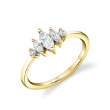 Marquise Modern Diamond Wedding Band