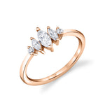 Marquise Modern Diamond Wedding Band