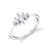 Marquise Modern Diamond Wedding Band