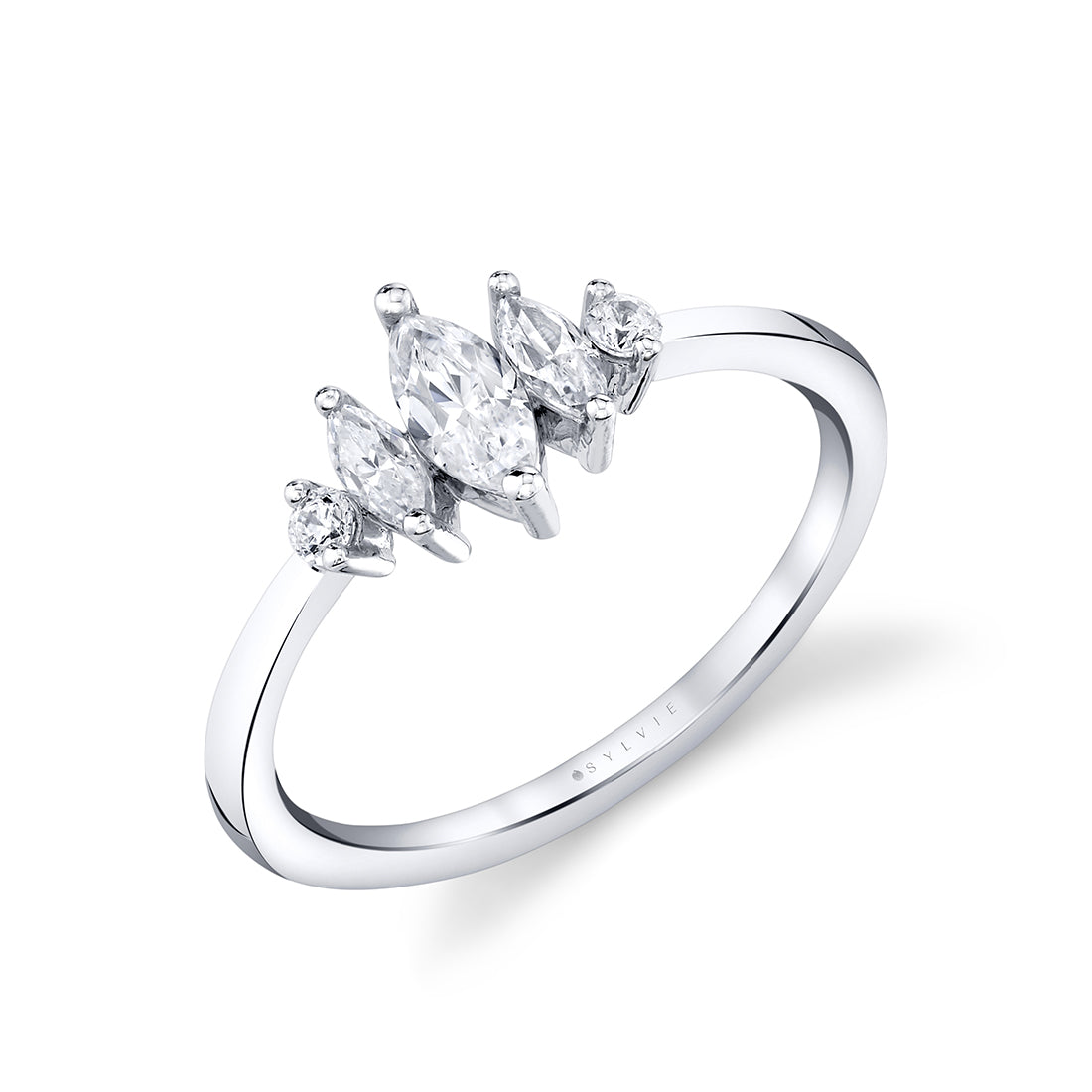 Marquise Modern Diamond Wedding Band