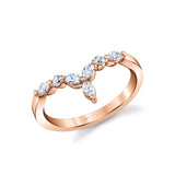 Marquise and Round Curved Wedding Band