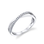 Two Tone Modern Crossover Wedding Band
