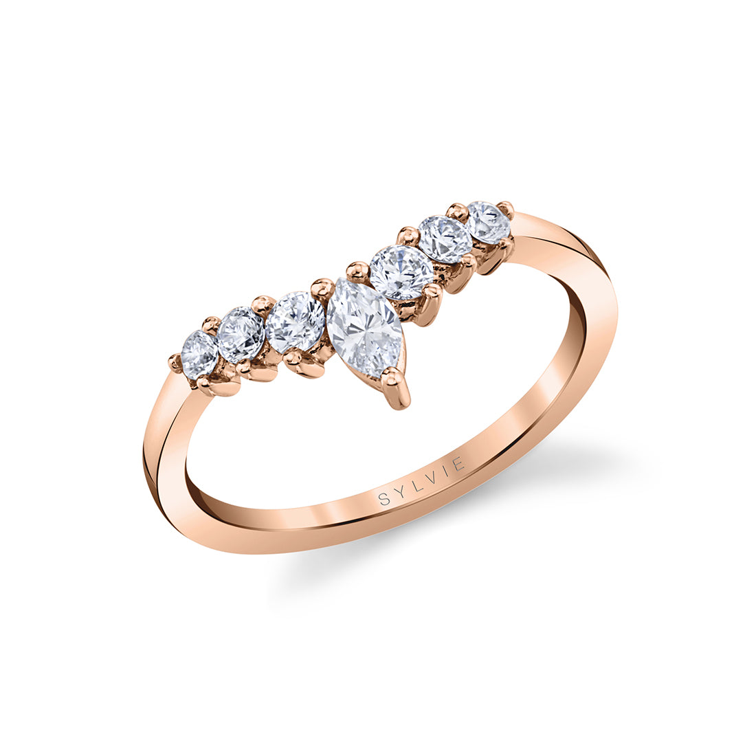 Curved Diamond Wedding Ring