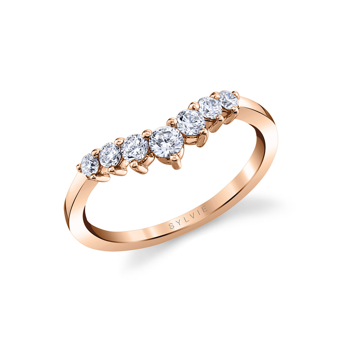 Curved Diamond Wedding Ring