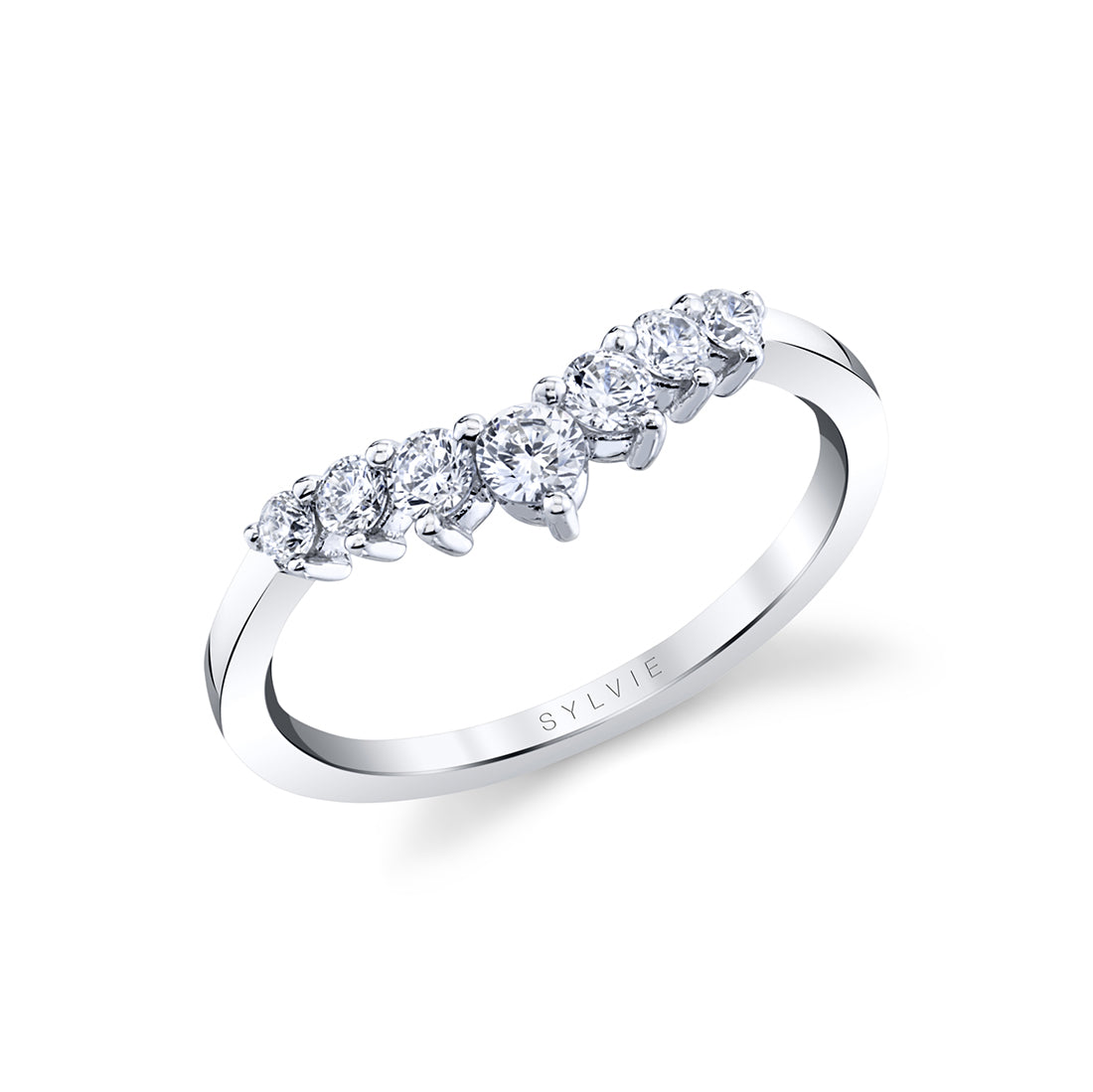 Curved Diamond Wedding Ring