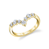 Round Curved Diamond Wedding Ring