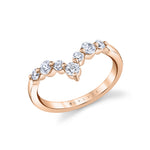 Round Curved Diamond Wedding Ring