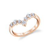 Round Curved Diamond Wedding Ring