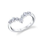 Round Curved Diamond Wedding Ring