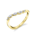 Marquise and Round Curved Wedding Ring
