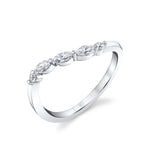 Marquise and Round Curved Wedding Ring
